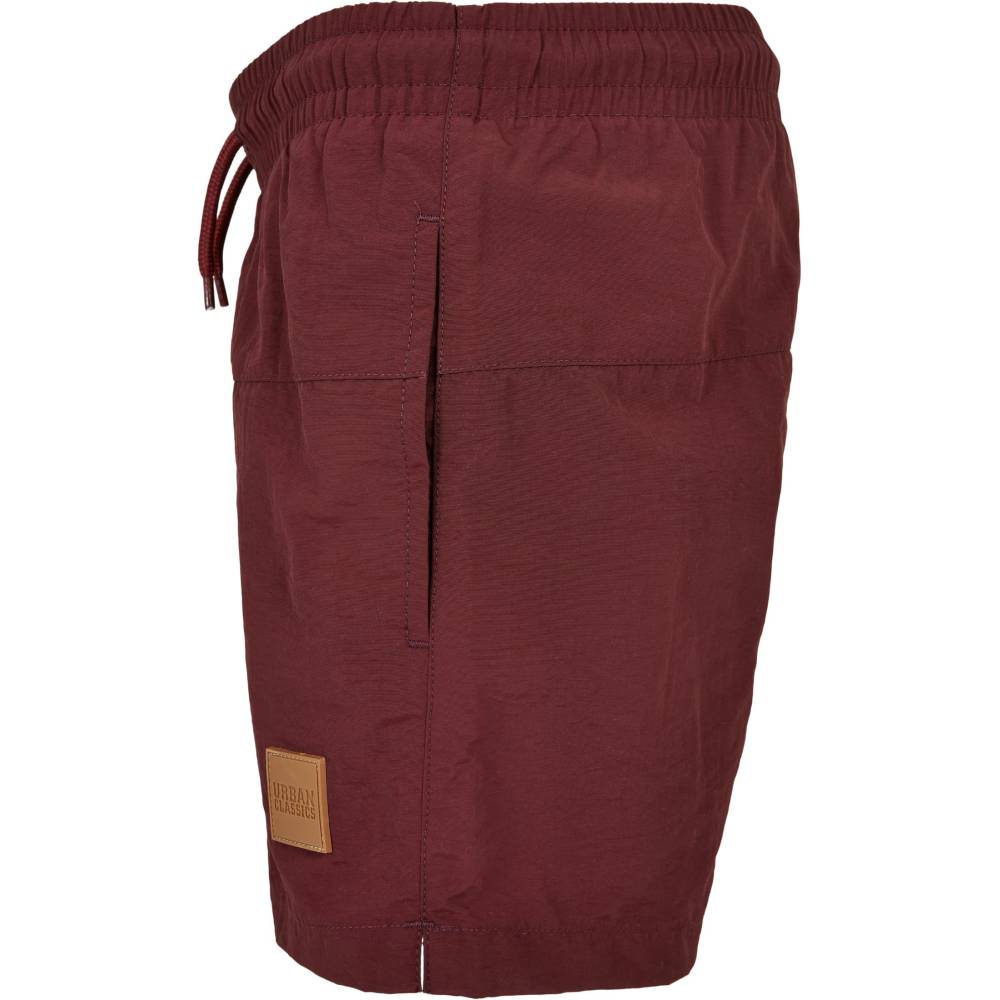 Urban Classics - Block cherry Short de bain enfant - Bordeaux rouge